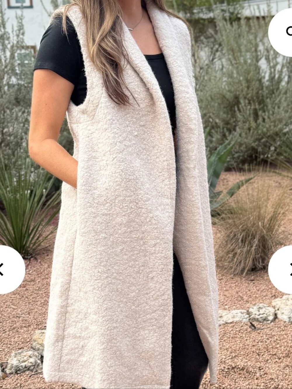 NWT Sherpa Longline Vest - Cream